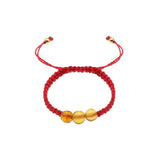 Pulsera de Ámbar Natural Pequeña Hecha a Mano | Pulsera Ajustable con Hilo Tejido | Joyería Artesanal Mexicana